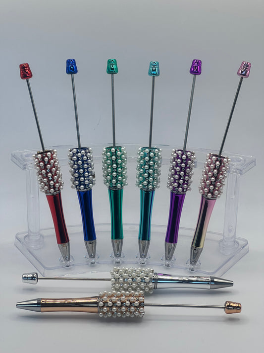 PD2613 Acrylic Pearl & Rhinestone Beadable Pens