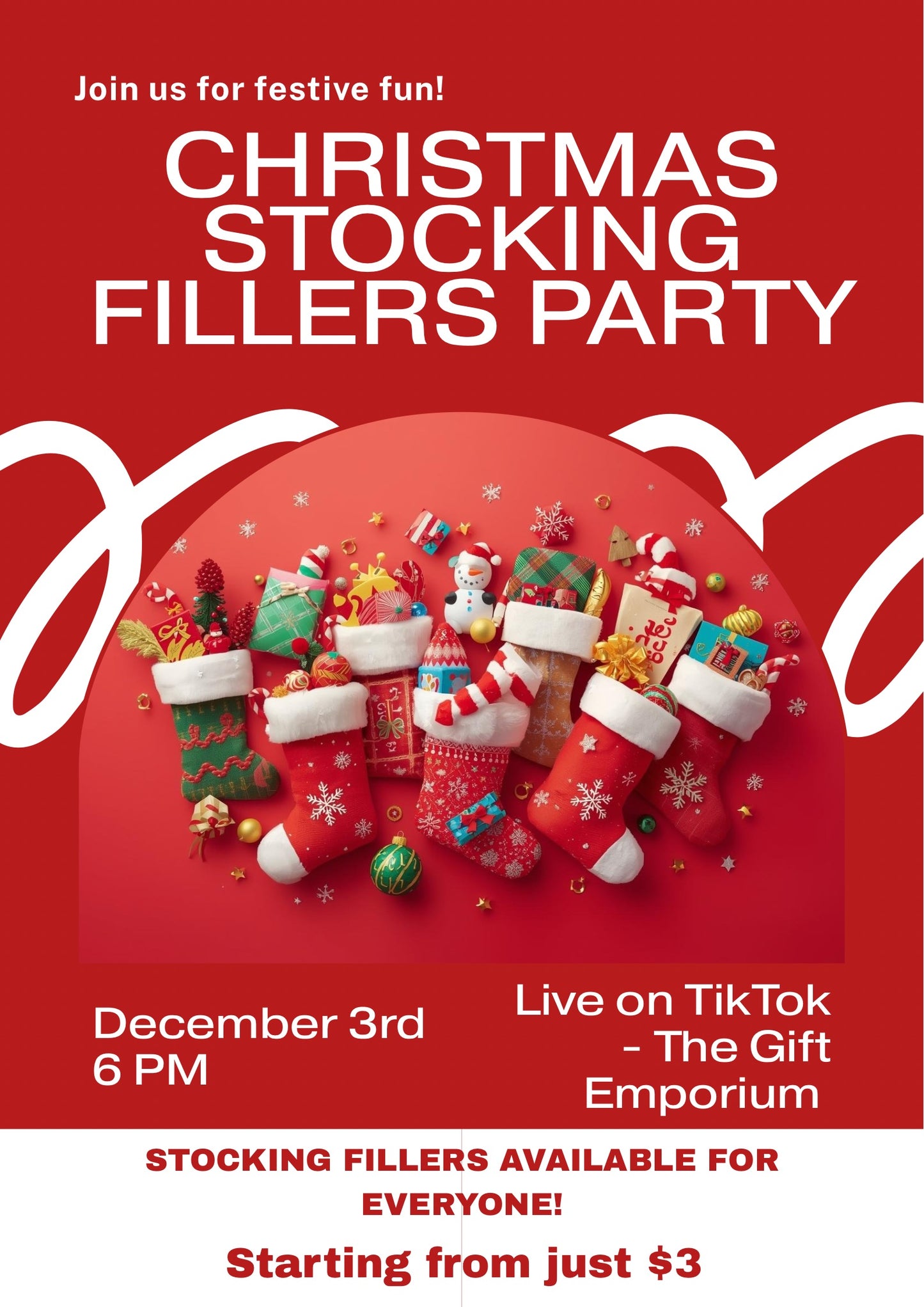 Christmas Stocking Fillers Party Deposit